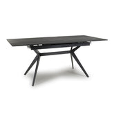 Pinnacle Extendable Black Dining Table with 6 Burnham Swivel Chairs - Pendle Village Furniture